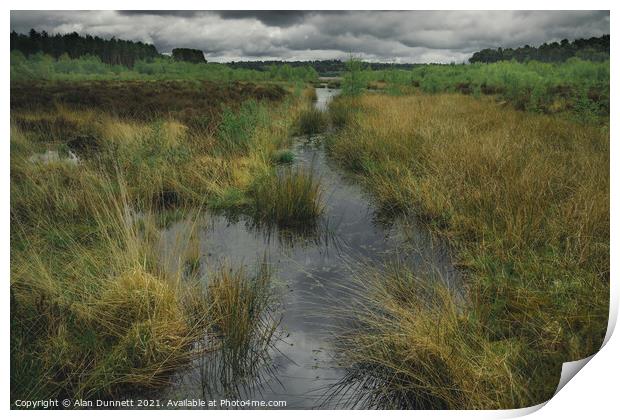 Between storms at Blakemere Moss Print by Alan Dunnett