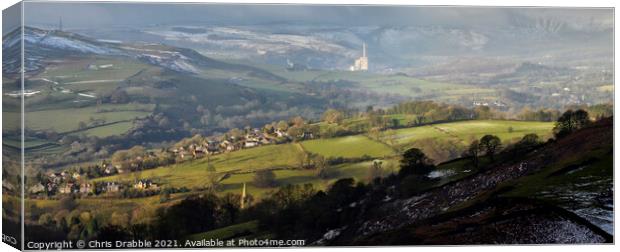 Hathersage from Mitchell Field Canvas Print by Chris Drabble