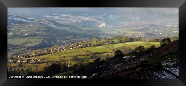 Hathersage from Mitchell Field Framed Print by Chris Drabble