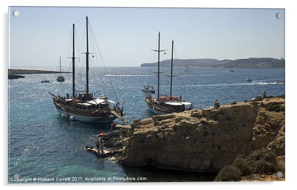 Blue Lagoon, Comino, Malta Acrylic by Howard Corlett