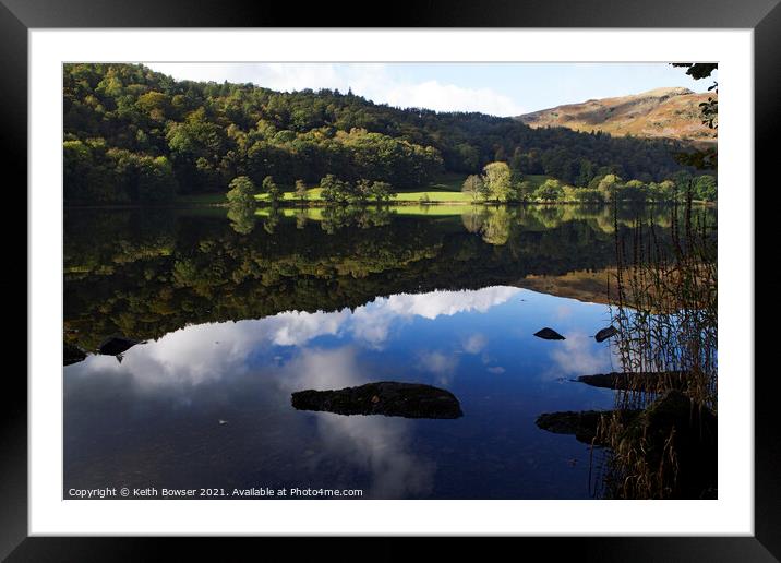 Grasmere early morning reflection Framed Mounted Print by Keith Bowser