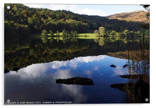 Grasmere early morning reflection Acrylic by Keith Bowser