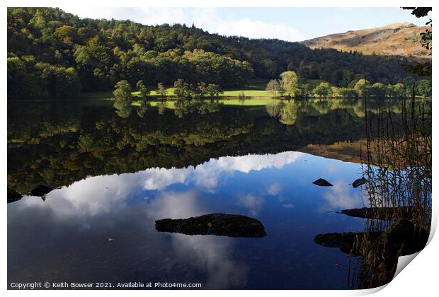 Grasmere early morning reflection Print by Keith Bowser