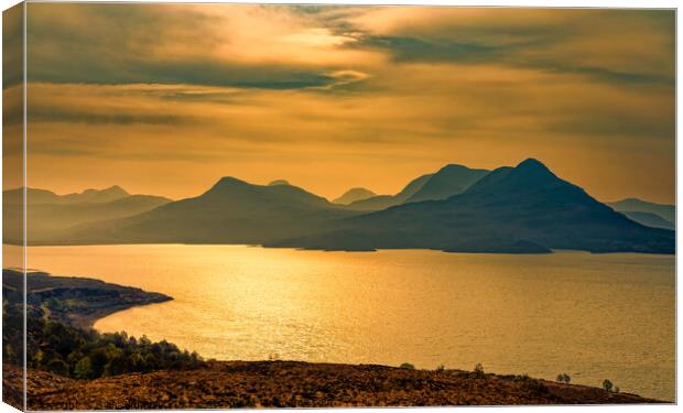 Sunset over Loch Alsh Canvas Print by Alan Simpson