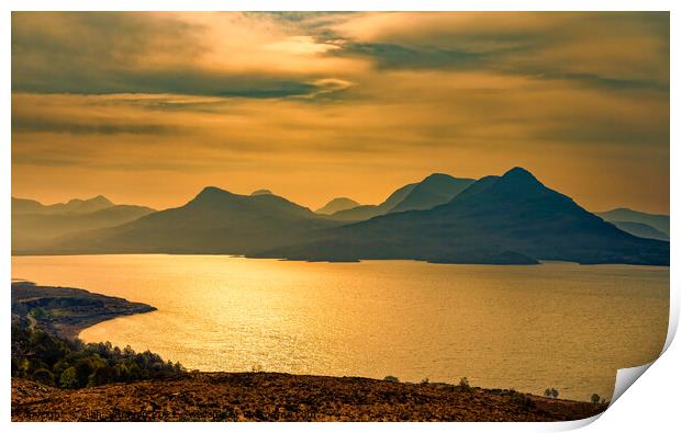 Sunset over Loch Alsh Print by Alan Simpson