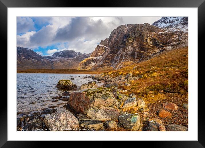 Fionn Loch in the Scottish Highlands Framed Mounted Print by geoff shoults