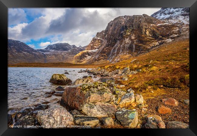 Fionn Loch in the Scottish Highlands Framed Print by geoff shoults