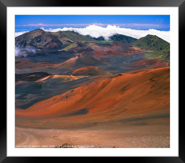Haleakala volcanic crater, Maui, Hawaii, USA Framed Mounted Print by Geraint Tellem ARPS