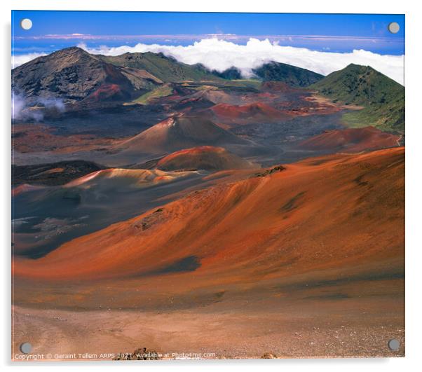 Haleakala volcanic crater, Maui, Hawaii, USA Acrylic by Geraint Tellem ARPS