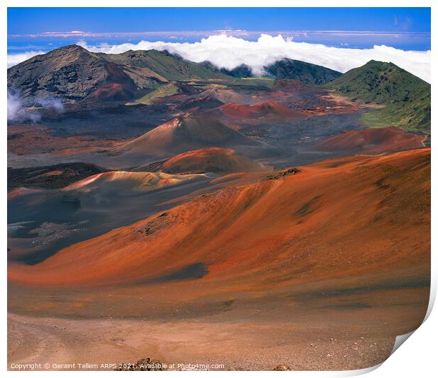 Haleakala volcanic crater, Maui, Hawaii, USA Print by Geraint Tellem ARPS