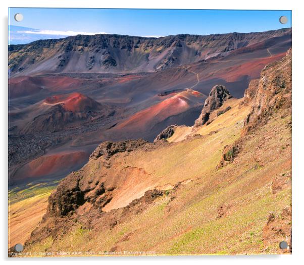 Haleakala volcanic crater, Maui, Hawaii, USA Acrylic by Geraint Tellem ARPS