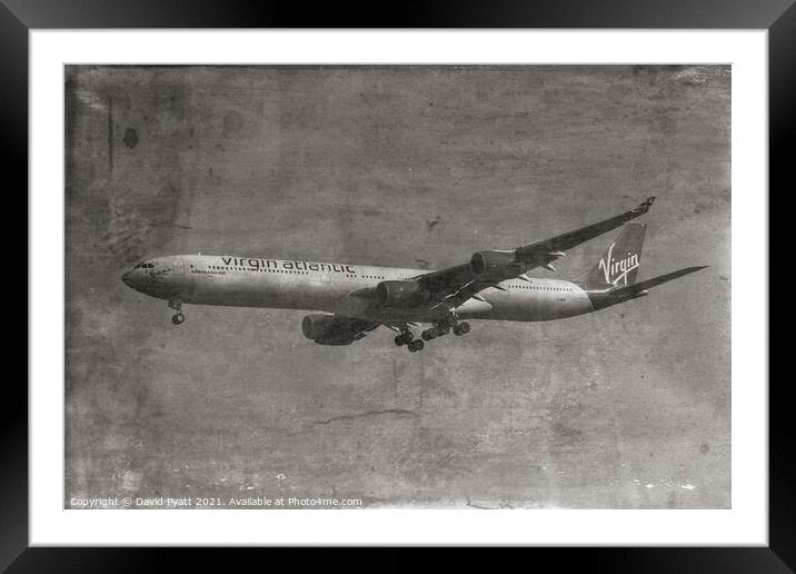 Virgin Atlantic Airbus Vintage Framed Mounted Print by David Pyatt