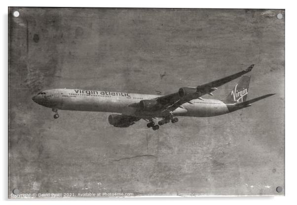 Virgin Atlantic Airbus Vintage Acrylic by David Pyatt