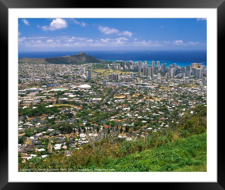 Honolulu, Oahu, Hawaii, USA Framed Mounted Print by Geraint Tellem ARPS