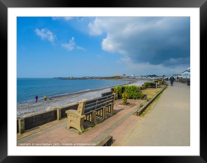 A Walk Along the Sea Front Framed Mounted Print by Jane Metters