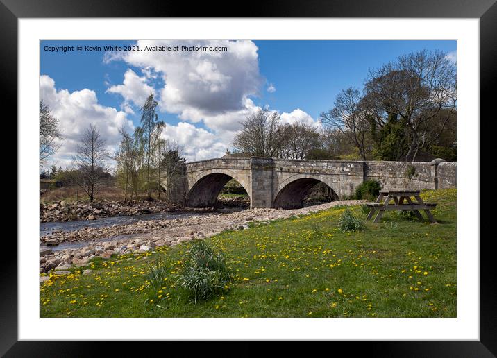 Bridge at Reeth village Framed Mounted Print by Kevin White