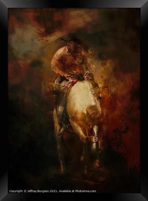 The Bronco Rider Framed Print by Jeffrey Burgess