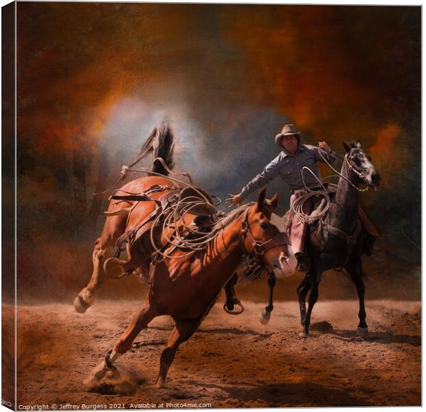 Rounding Up the Horse Canvas Print by Jeffrey Burgess