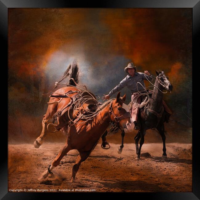 Rounding Up the Horse Framed Print by Jeffrey Burgess