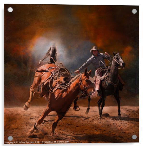 Rounding Up the Horse Acrylic by Jeffrey Burgess