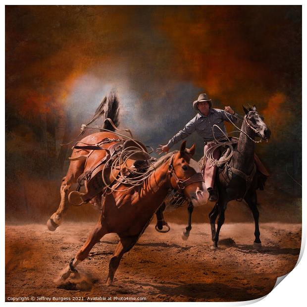 Rounding Up the Horse Print by Jeffrey Burgess
