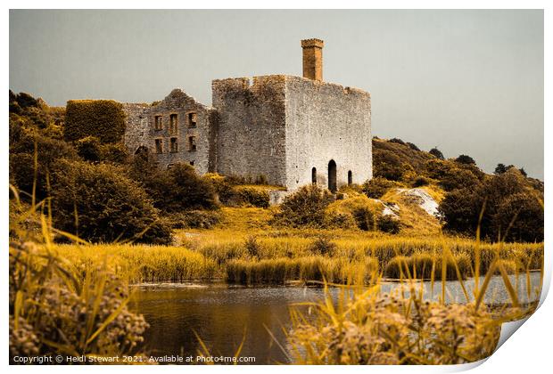 Derelict Lime Works in Autumn Colours Print by Heidi Stewart