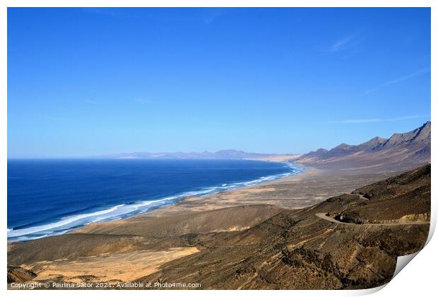 Road to the Cofete beach. Fuerteventura Print by Paulina Sator