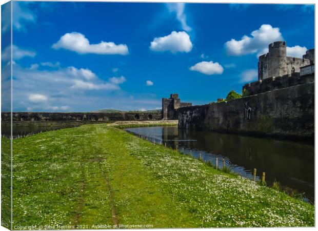 Caerphilly Castle  Canvas Print by Jane Metters