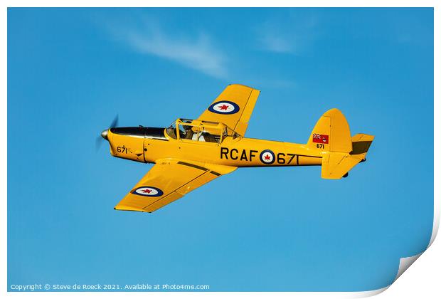 de Havilland Chipmunk DHC-1 Print by Steve de Roeck