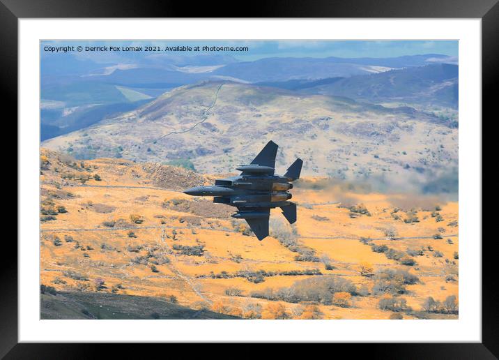 F15 Fighter Jet Framed Mounted Print by Derrick Fox Lomax