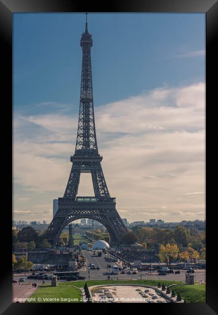 The Eiffel tower and gardens Framed Print by Vicente Sargues
