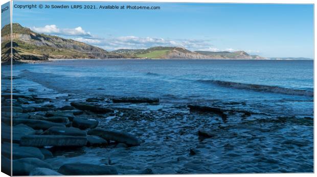 View from the Beach, Lyme Regis Canvas Print by Jo Sowden
