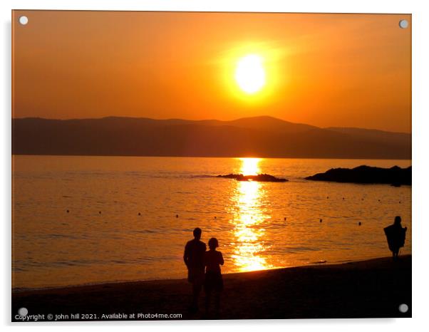 Greek Island sunset Acrylic by john hill