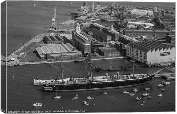 HMS Warrior from above Canvas Print by Kev Robertson