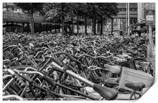 Amsterdam bicycles Print by Kev Robertson