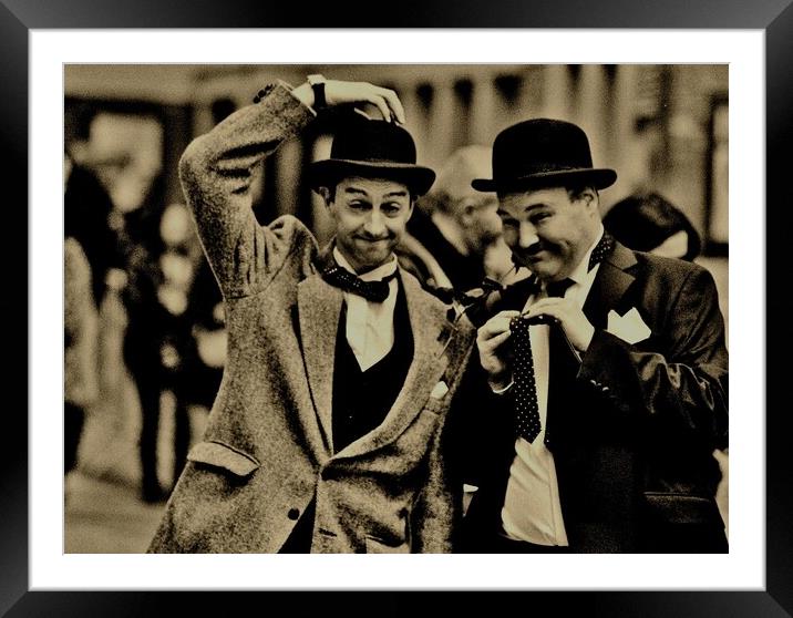 Laurel and Hardy. Framed Mounted Print by Michael Snead