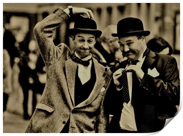 Laurel and Hardy. Print by Michael Snead