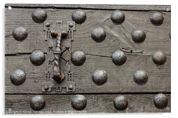 particular of the door  of a castle with its clapper Acrylic by daniele mattioda