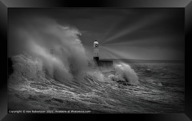 Porthcawl Storm Framed Print by Kev Robertson