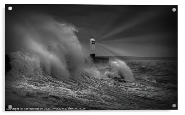 Porthcawl Storm Acrylic by Kev Robertson
