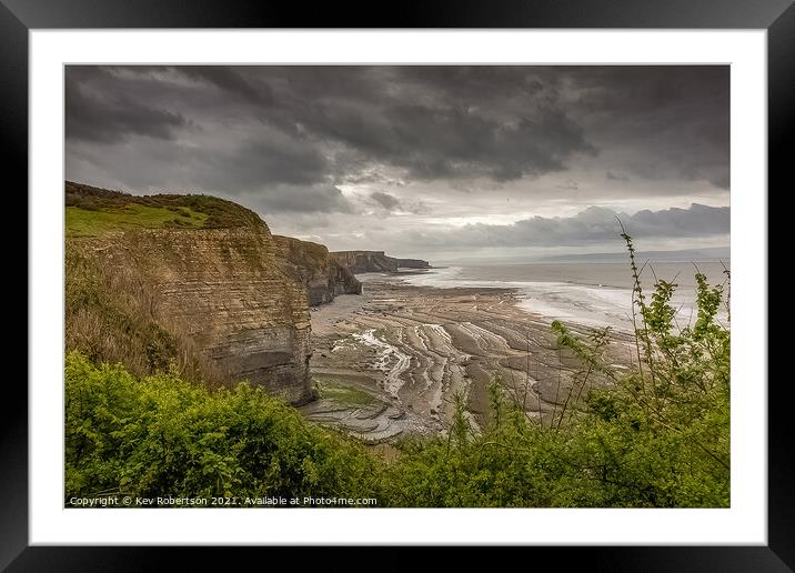 Dunraven Bay Framed Mounted Print by Kev Robertson