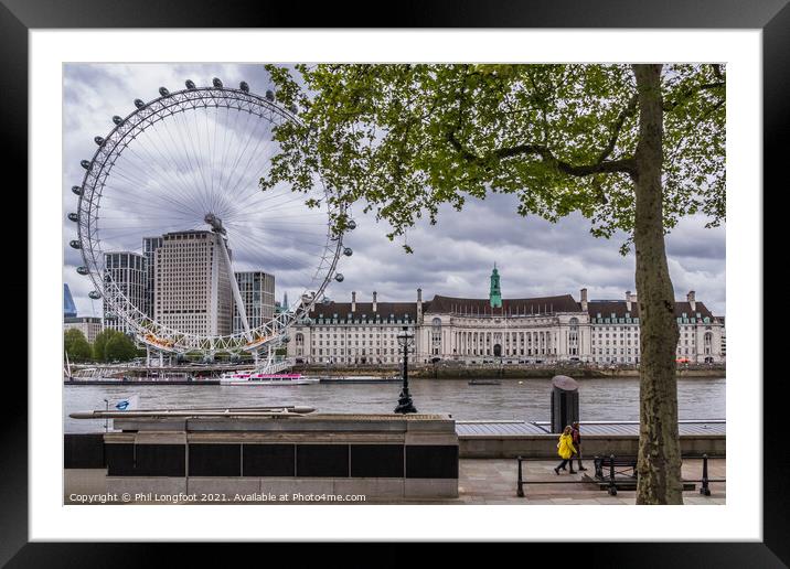 View over the River Thames towards the London Eye  Framed Mounted Print by Phil Longfoot