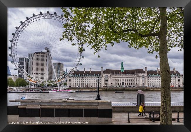 View over the River Thames towards the London Eye  Framed Print by Phil Longfoot