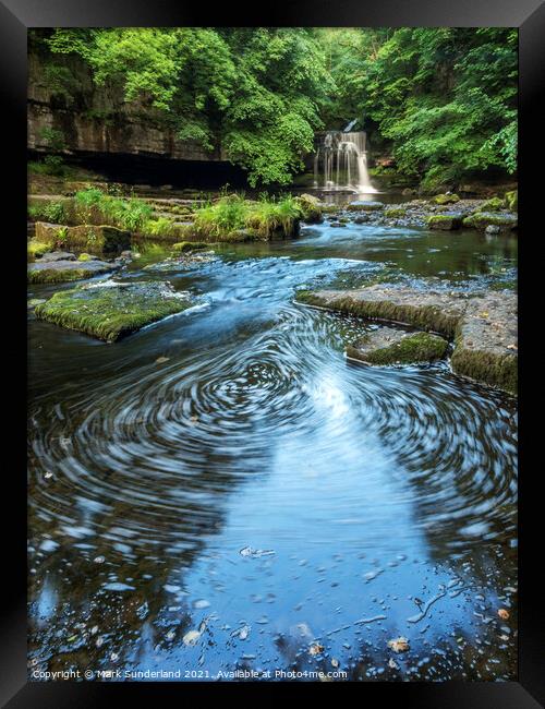 West Burton Waterfall Framed Print by Mark Sunderland