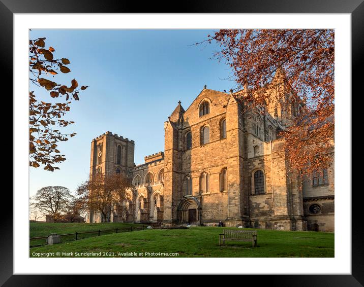 Ripon Cathedral at Sunset Framed Mounted Print by Mark Sunderland