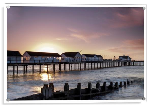 Southwold Pier Sunrise Acrylic by ROBERT HUTT