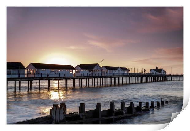 Southwold Pier Sunrise Print by ROBERT HUTT