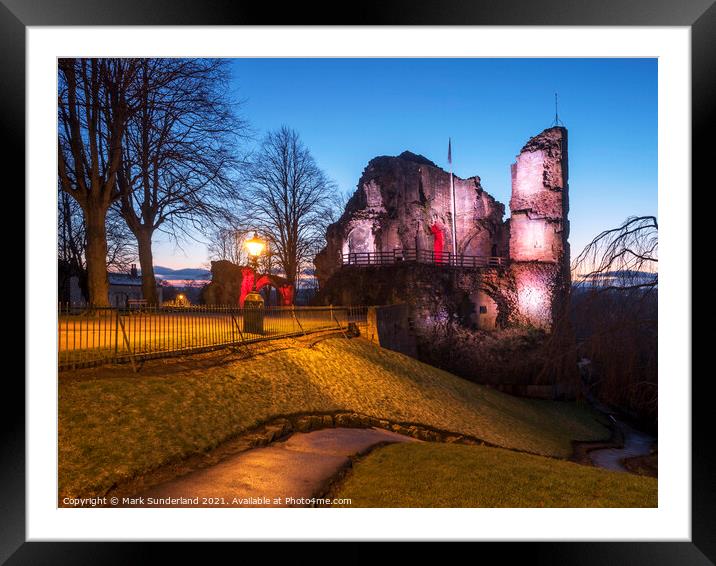 Knaresborough Castle at Dusk Framed Mounted Print by Mark Sunderland