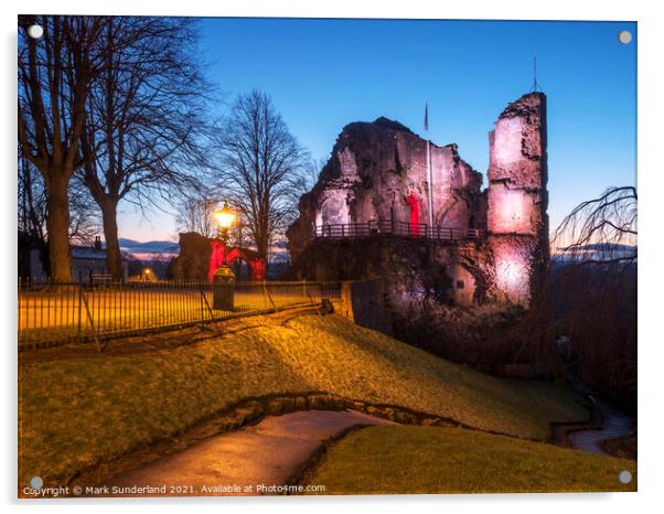 Knaresborough Castle at Dusk Acrylic by Mark Sunderland