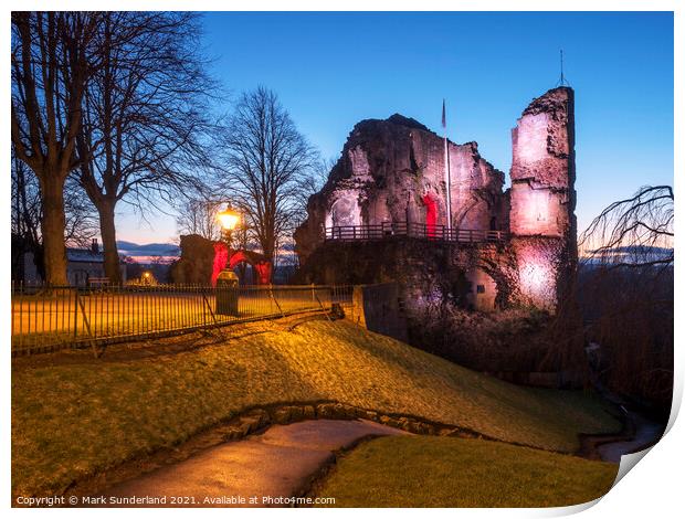 Knaresborough Castle at Dusk Print by Mark Sunderland